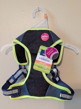 Top Paw Blue Neon Yellow Mesh Adjustable Reflective Comfort Harness sz M NWT